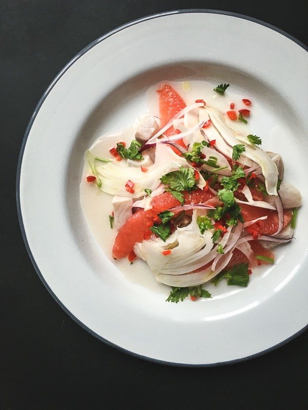 Ceviche med grape og fennikel