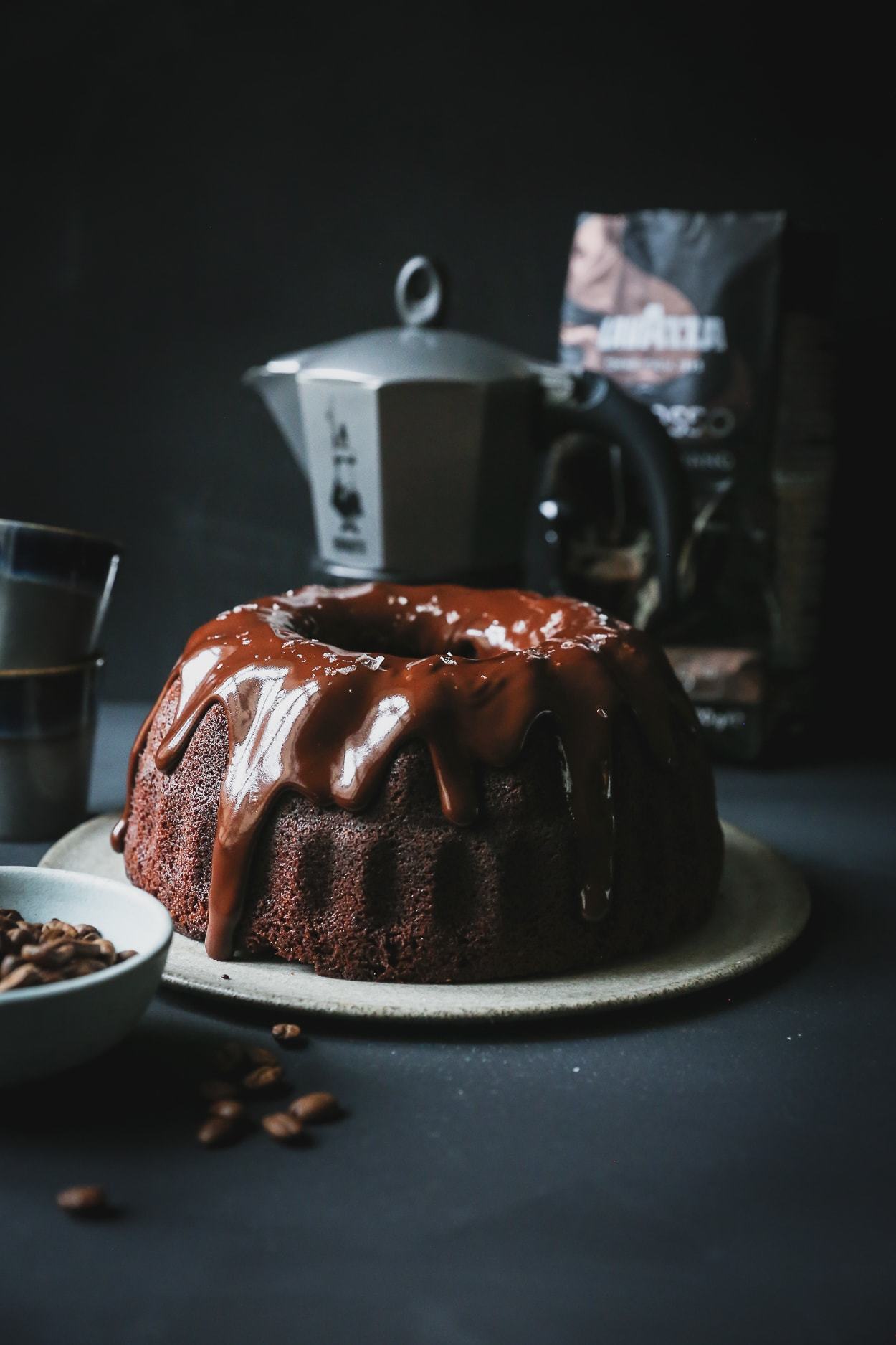 chokoladekage med espresso