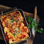 Enchiladas med oksekød, peberfrugt og bønner