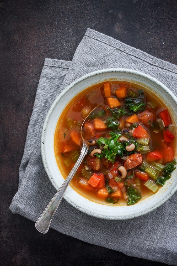 Spicy bønnesuppe med chorizo