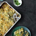 Vegetarlasagne: Kødfri lasagne med svampe og spinat